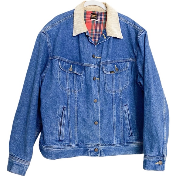 Lee Other - Lee Vintage Retro Flannel Lined Jean Jacket Size Large